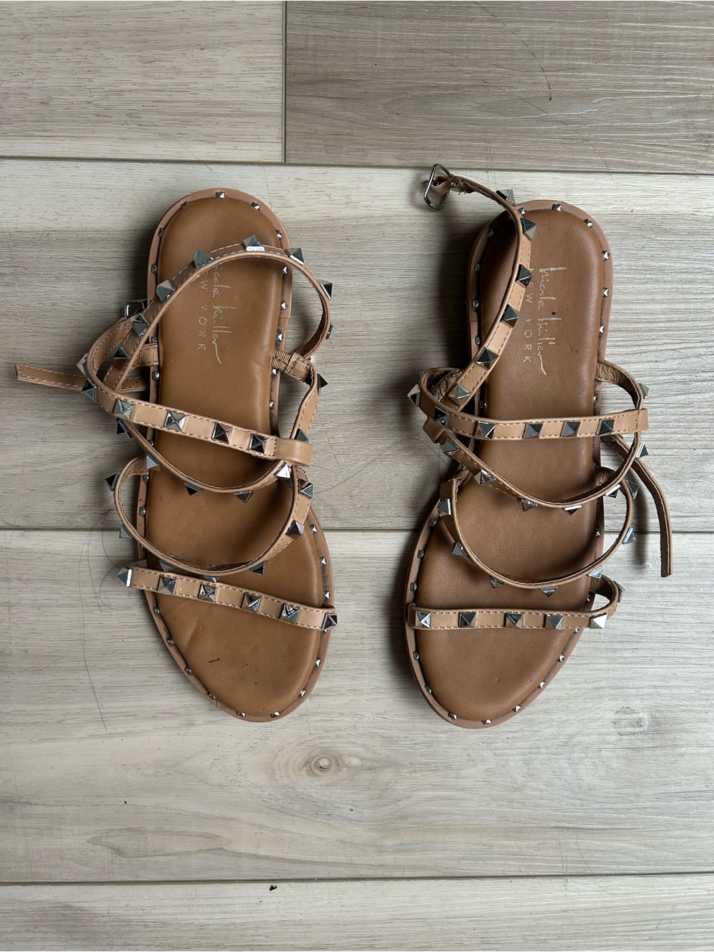 Studded Tan Strappy Sandals